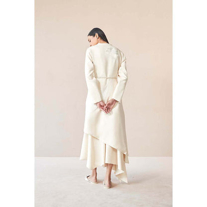 AMPM White Marwa Jacket with Top, Skirt and Belt (Set of 4)