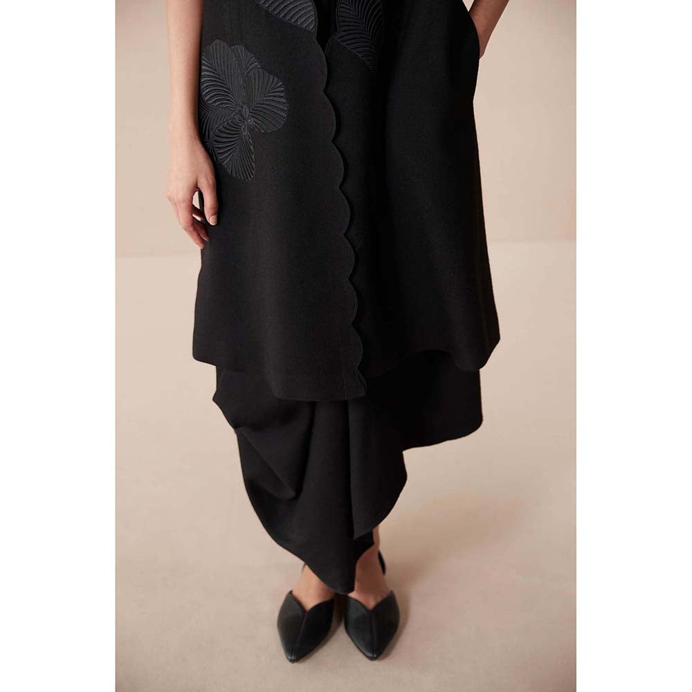 AMPM Black Arzu Jacket with Dress and Belt (Set of 3)