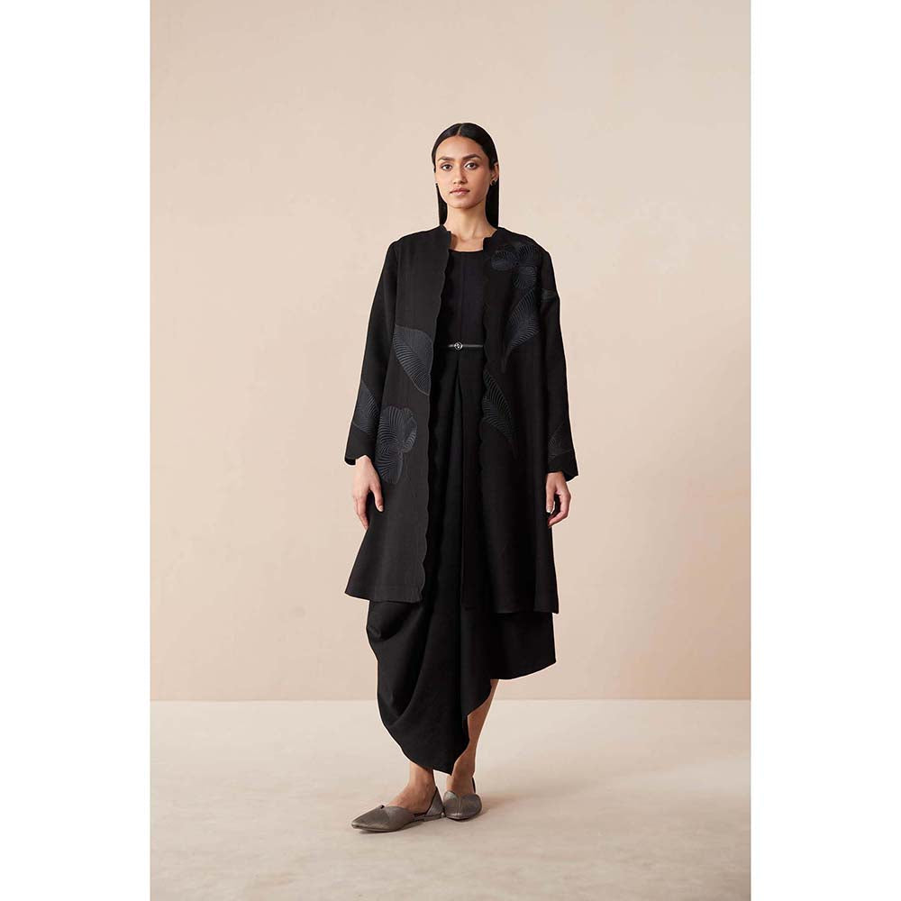 AMPM Black Arzu Jacket with Dress and Belt (Set of 3)