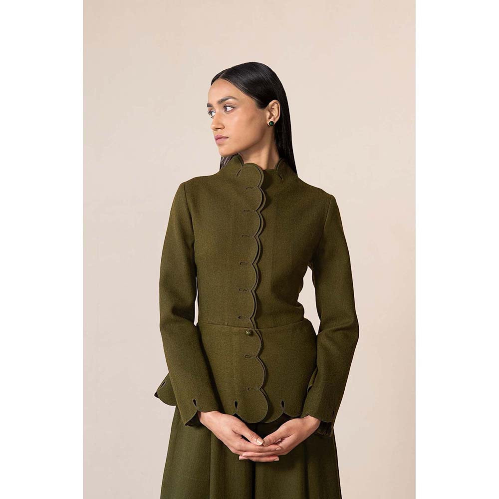 AMPM Olive Medha Jacket with Palazzo (Set of 2)