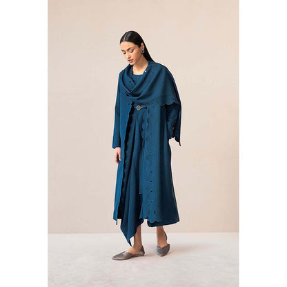 AMPM Teal Seba Jacket with Dress and Belt (Set of 3)