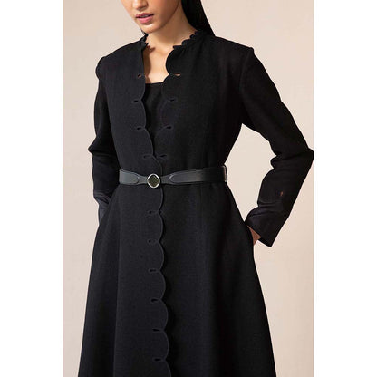 AMPM Black Veda Jacket with Inner, Pant and Belt (Set of 4)