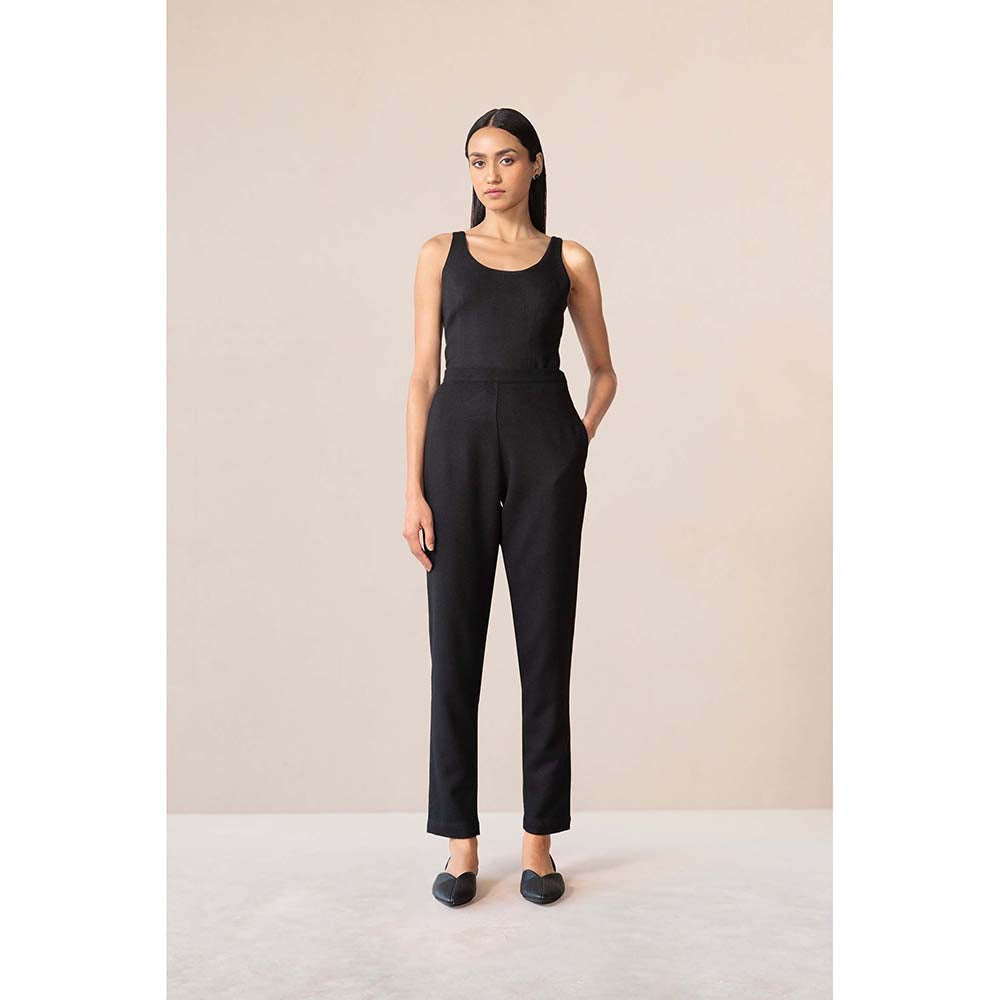 AMPM Black Veda Jacket with Inner, Pant and Belt (Set of 4)