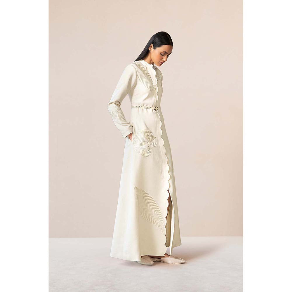 AMPM White Nahid Jacket with Belt (Set of 2)