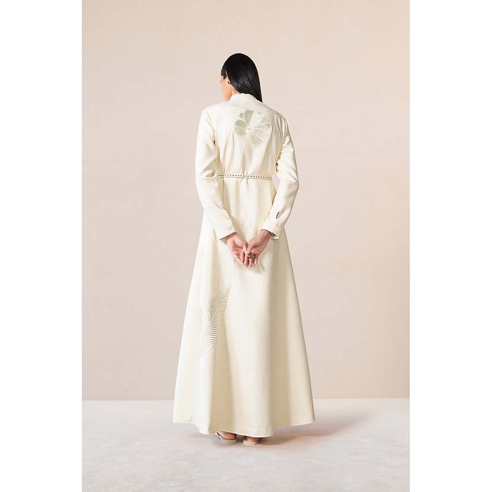 AMPM White Nahid Jacket with Belt (Set of 2)