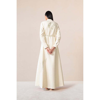 AMPM White Nahid Jacket with Belt (Set of 2)