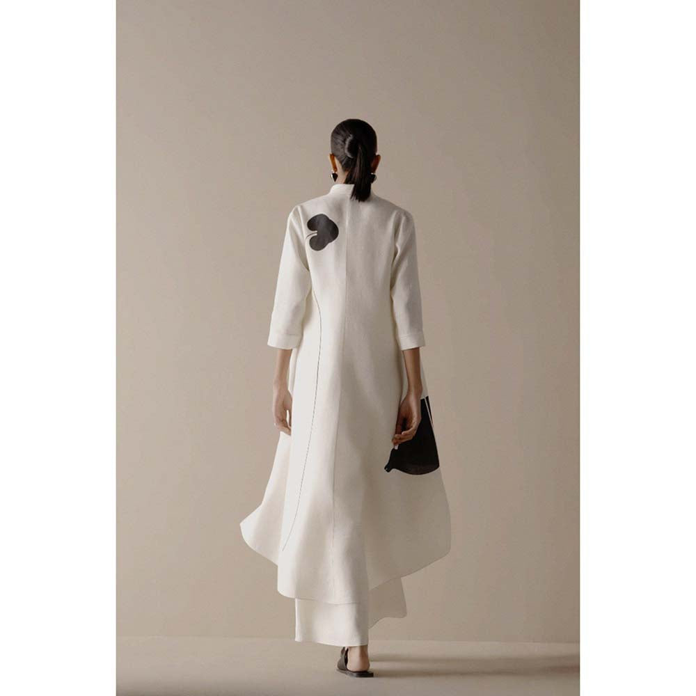 AMPM Ivory Dilnaaz Jacket with Inner, Palazzo and Belt (Set of 4)