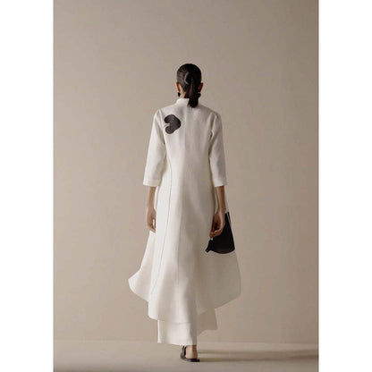 AMPM Ivory Dilnaaz Jacket with Inner, Palazzo and Belt (Set of 4)