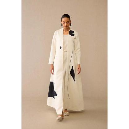 AMPM Ivory Dilraz Jacket with Dress and Belt (Set of 3)