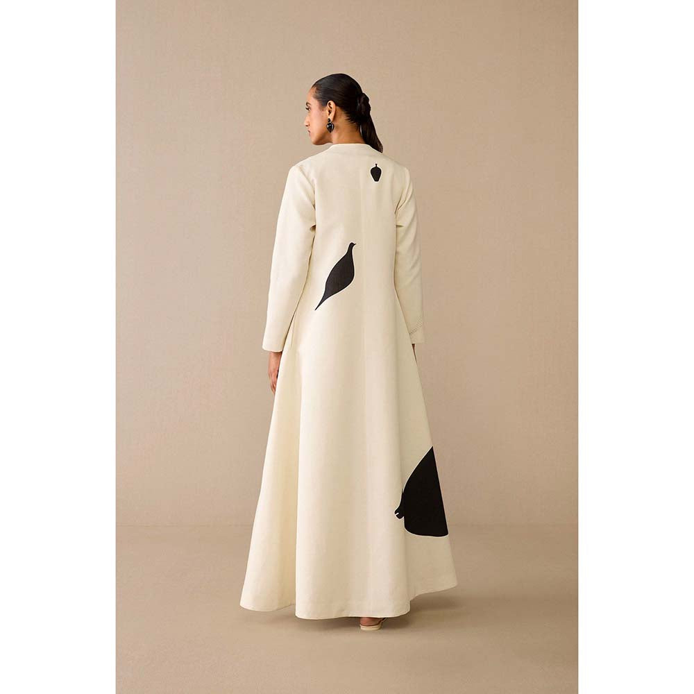 AMPM Ivory Dilraz Jacket with Dress and Belt (Set of 3)