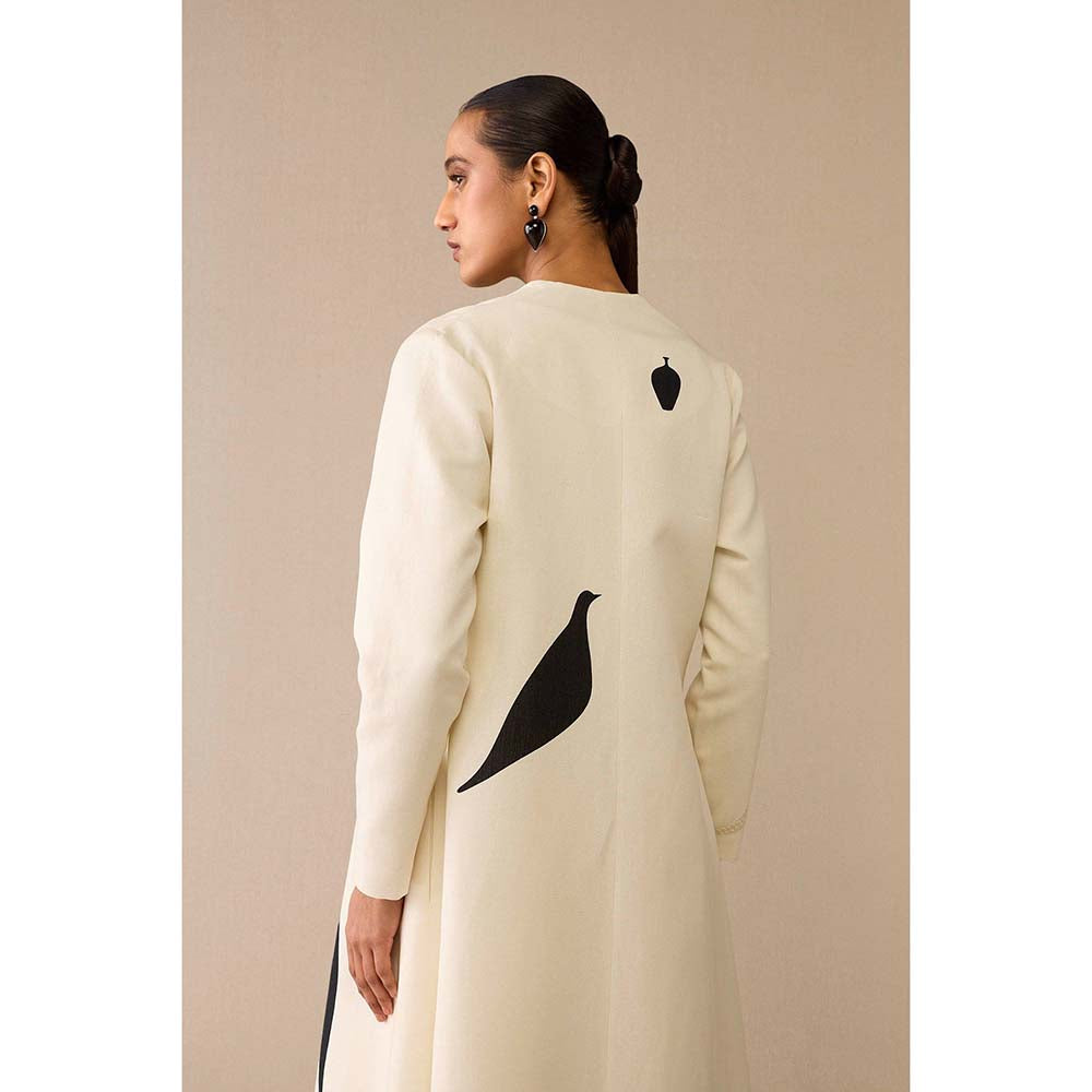 AMPM Ivory Dilraz Jacket with Dress and Belt (Set of 3)