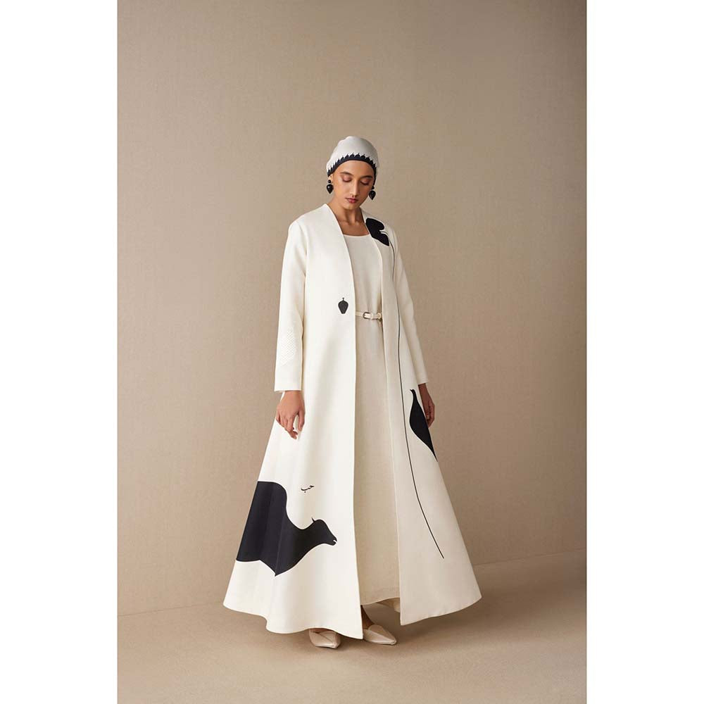 AMPM Ivory Dilraz Jacket with Dress and Belt (Set of 3)