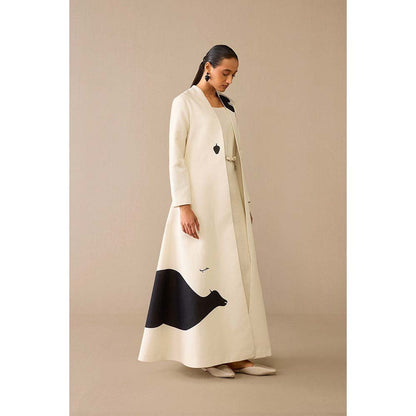 AMPM Ivory Dilraz Jacket with Dress and Belt (Set of 3)