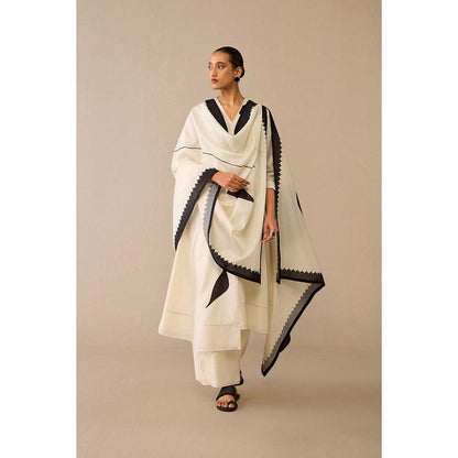 AMPM Ivory Dilruba Kurta with Palazzo and Dupatta (Set of 3)