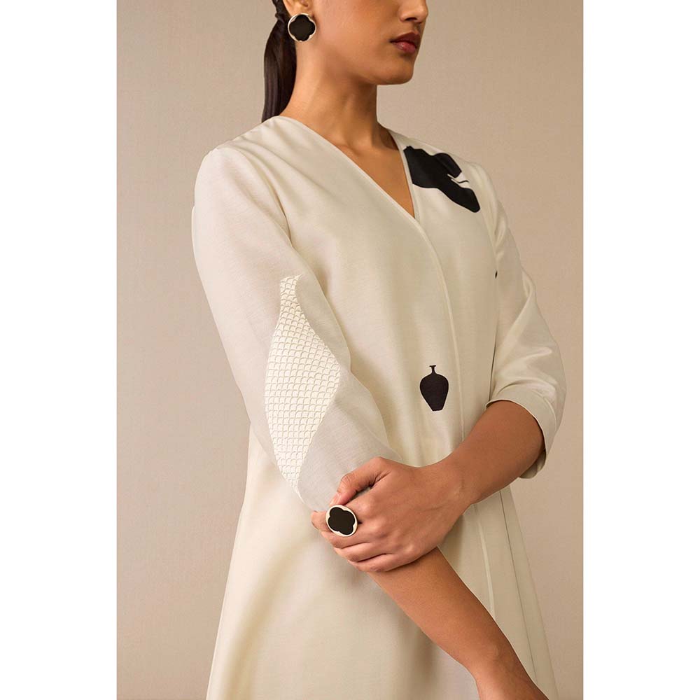 AMPM Ivory Dilruba Kurta with Palazzo and Dupatta (Set of 3)