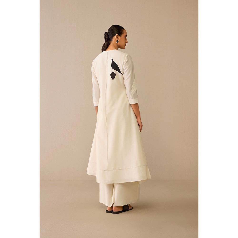 AMPM Ivory Dilruba Kurta with Palazzo and Dupatta (Set of 3)