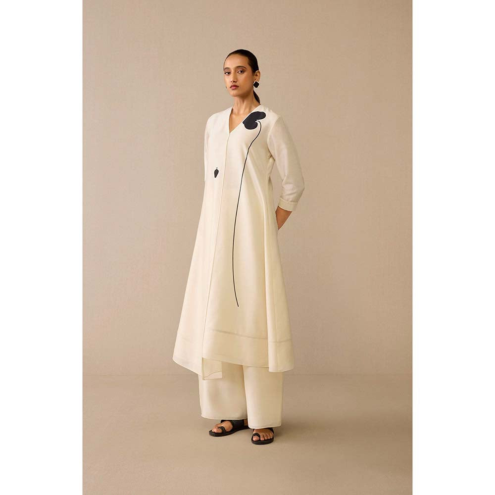 AMPM Ivory Dilruba Kurta with Palazzo and Dupatta (Set of 3)