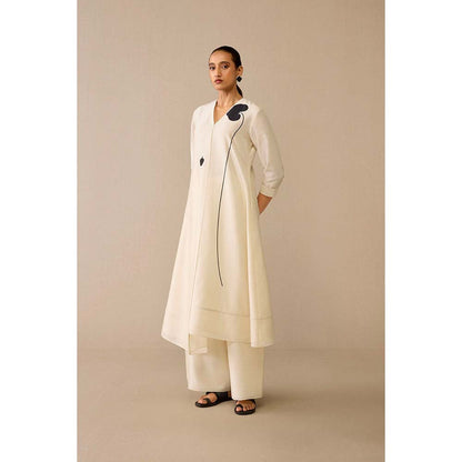 AMPM Ivory Dilruba Kurta with Palazzo and Dupatta (Set of 3)