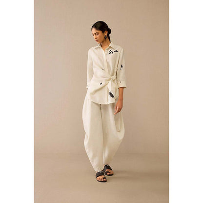 AMPM Ivory Dilara Shirt with Dhoti (Set of 2)