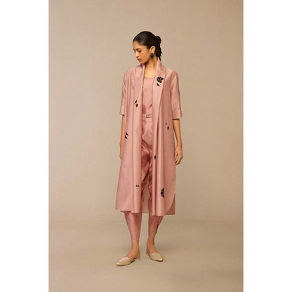 AMPM Pink Dinar Inner with Dhoti, Jacket and Belt (Set of 4)