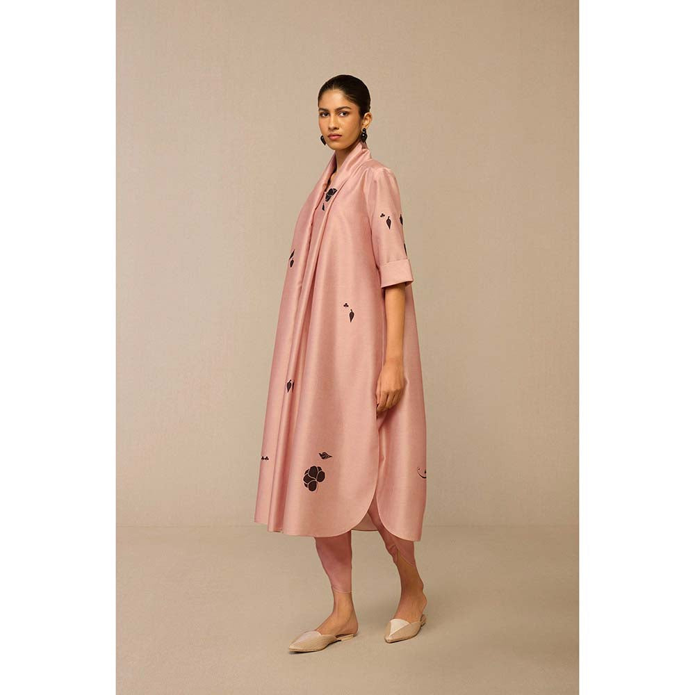 AMPM Pink Dinar Inner with Dhoti, Jacket and Belt (Set of 4)