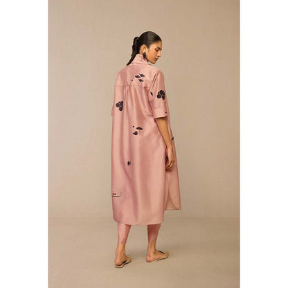 AMPM Pink Dinar Inner with Dhoti, Jacket and Belt (Set of 4)