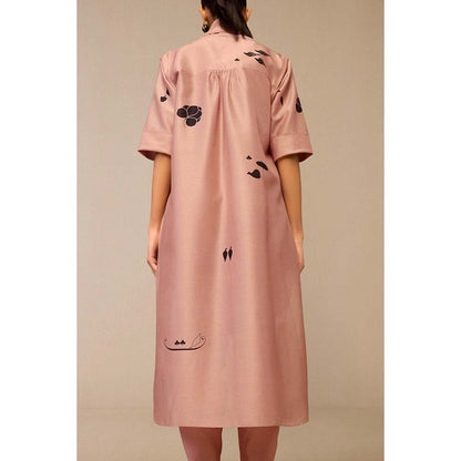 AMPM Pink Dinar Inner with Dhoti, Jacket and Belt (Set of 4)