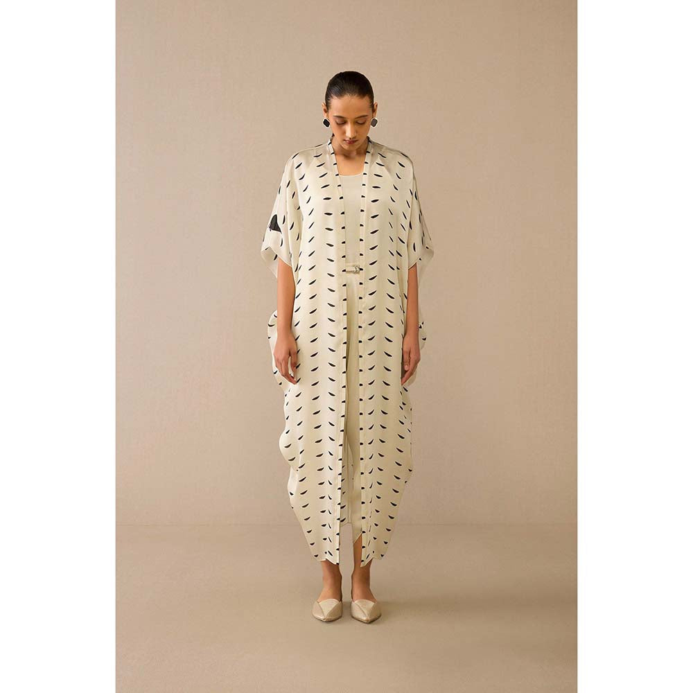 AMPM Ivory Dillagi Cape with Inner, Dhoti and Belt (Set of 4)