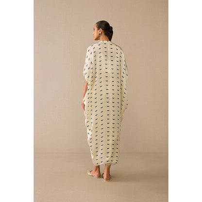 AMPM Ivory Dillagi Cape with Inner, Dhoti and Belt (Set of 4)