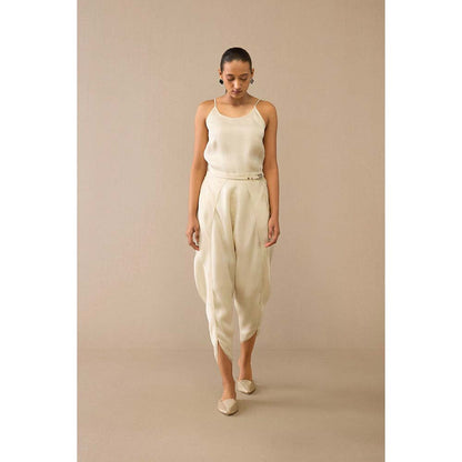 AMPM Ivory Dillagi Cape with Inner, Dhoti and Belt (Set of 4)