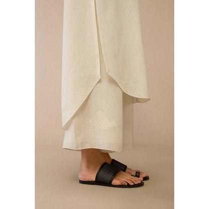 AMPM Ivory Dilafrooz Kurta with Palazzo (Set of 2)