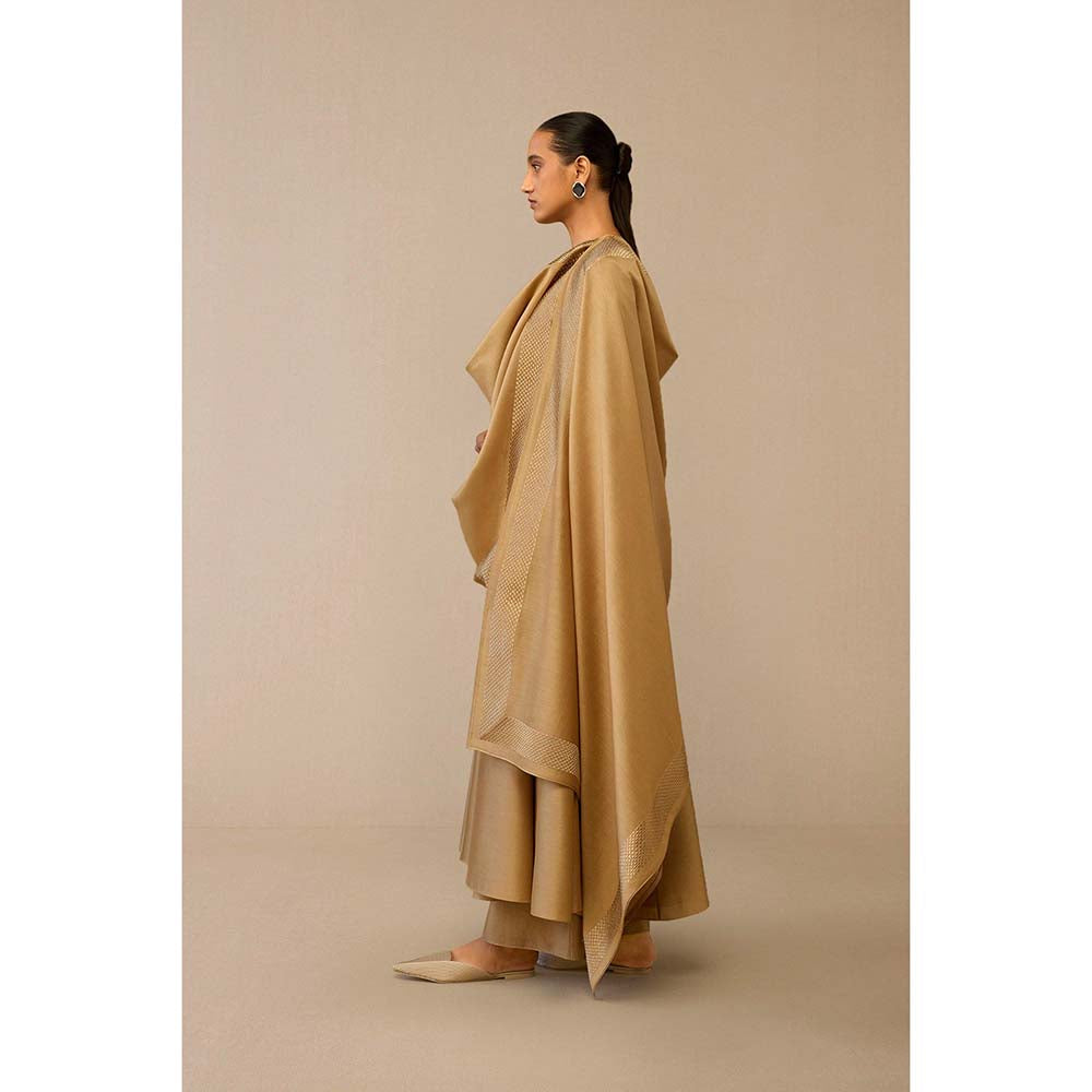 AMPM Beige Dilana Kurta with Palazzo and Dupatta (Set of 3)