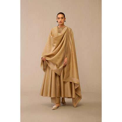 AMPM Beige Dilana Kurta with Palazzo and Dupatta (Set of 3)