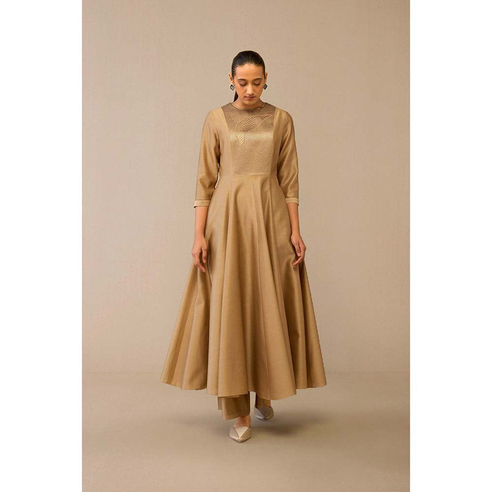 AMPM Beige Dilana Kurta with Palazzo and Dupatta (Set of 3)