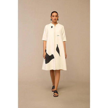 AMPM Ivory Dilzafer Jacket with Dress (Set of 2)