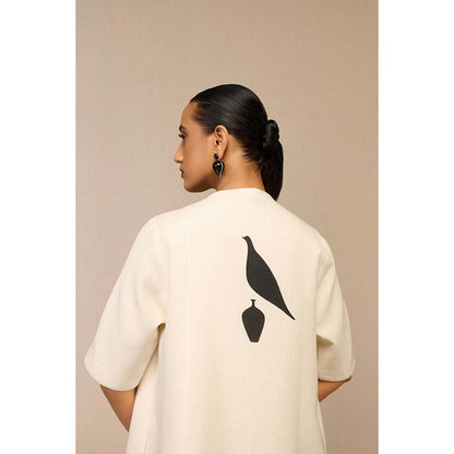 AMPM Ivory Dilzafer Jacket with Dress (Set of 2)