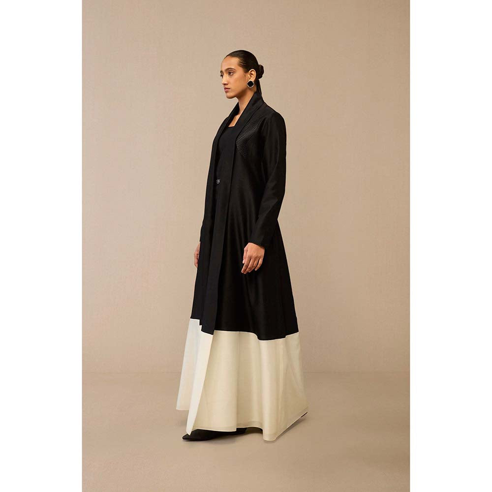 AMPM Black Dil-E-Zaar Jacket with Dress and Belt (Set of 3)