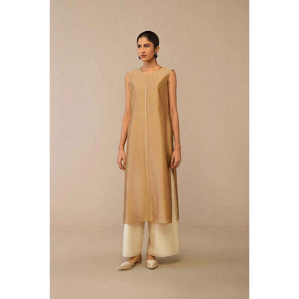 AMPM Beige Dilzan Jacket with Inner and Palazzo (Set of 3)