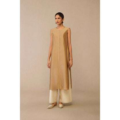 AMPM Beige Dilzan Jacket with Inner and Palazzo (Set of 3)