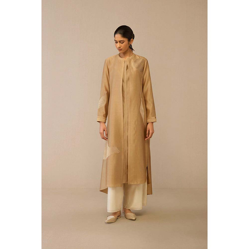 AMPM Beige Dilzan Jacket with Inner and Palazzo (Set of 3)
