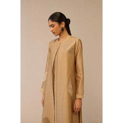 AMPM Beige Dilzan Jacket with Inner and Palazzo (Set of 3)
