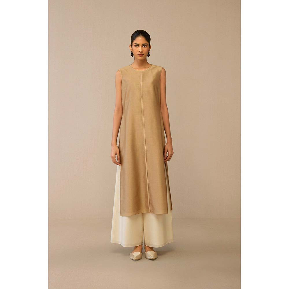 AMPM Beige Dilzan Jacket with Inner and Palazzo (Set of 3)