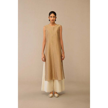 AMPM Beige Dilzan Jacket with Inner and Palazzo (Set of 3)