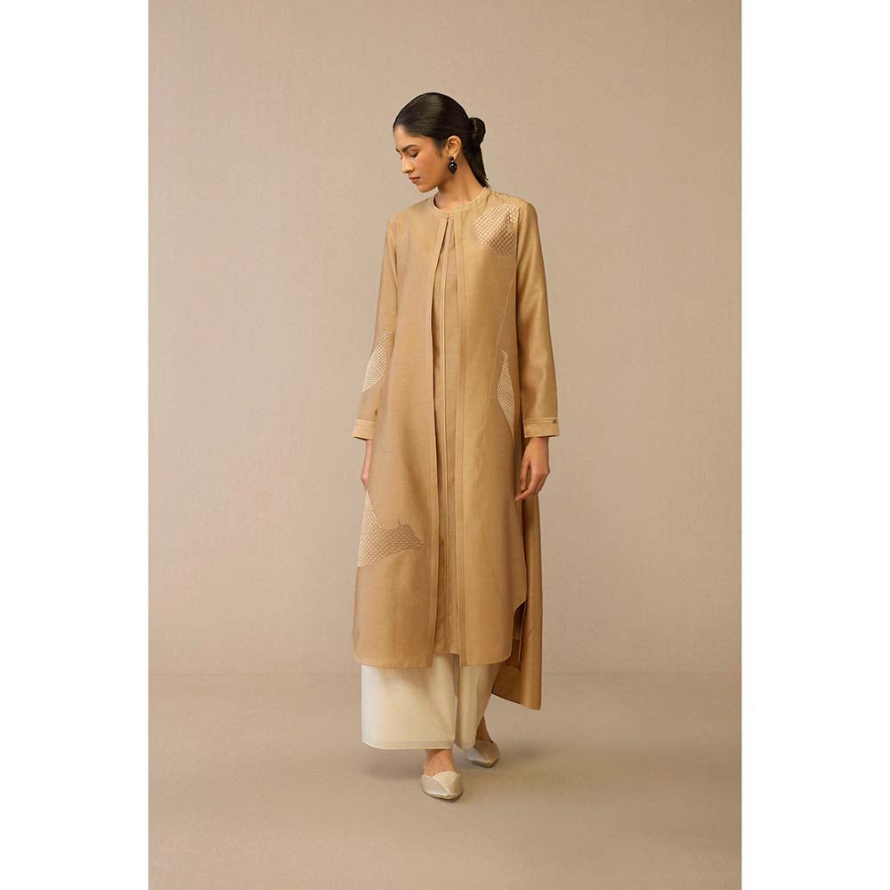 AMPM Beige Dilzan Jacket with Inner and Palazzo (Set of 3)