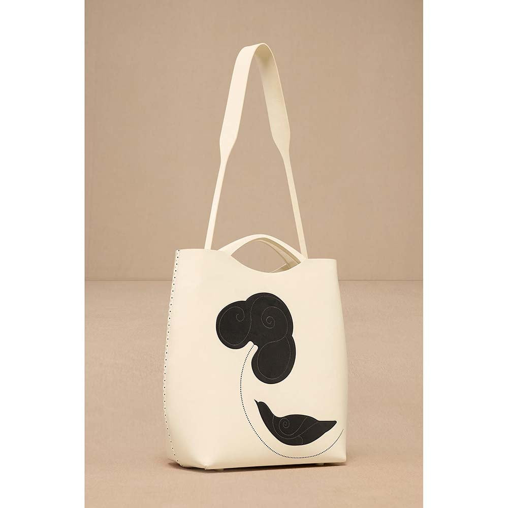 AMPM White Dilmeet Tote Bag with Detachable Straps