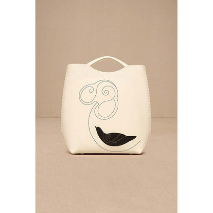 AMPM White Dilmeet Tote Bag with Detachable Straps