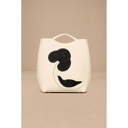 AMPM White Dilmeet Tote Bag with Detachable Straps