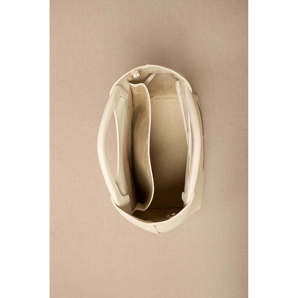 AMPM White Dilmeet Tote Bag with Detachable Straps