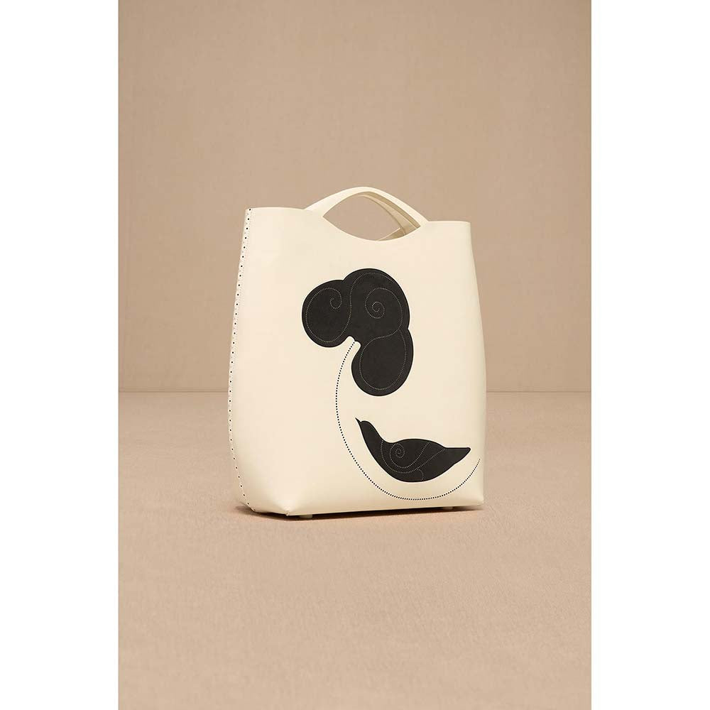 AMPM White Dilmeet Tote Bag with Detachable Straps