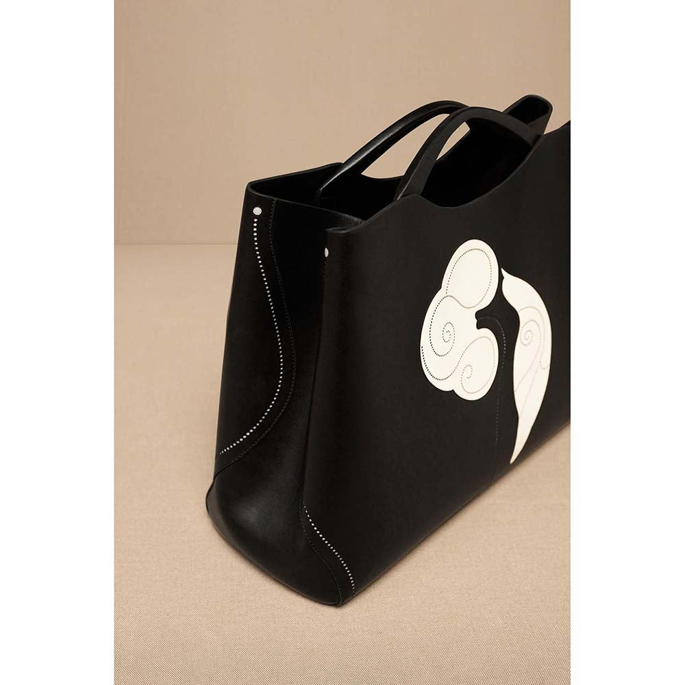 AMPM Black Dalbandin Tote Bag with Pouch and Detachable Straps (Set of 2)